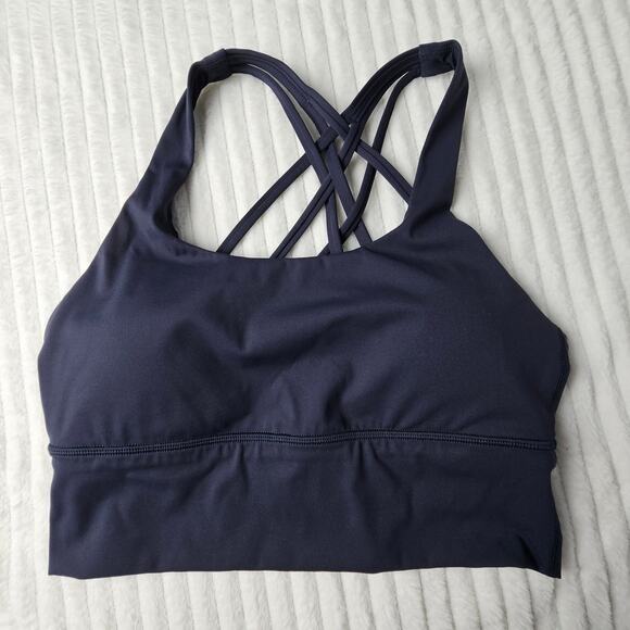 CRZ Yoga Butterluxe Strappy Longline Sports Bra Dark Navy Medium Support Size M - Picture 4 of 7